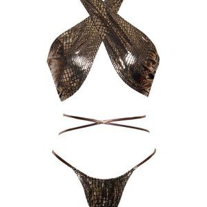 GODDESS GOLD WRAP AROUND SWIMSUIT